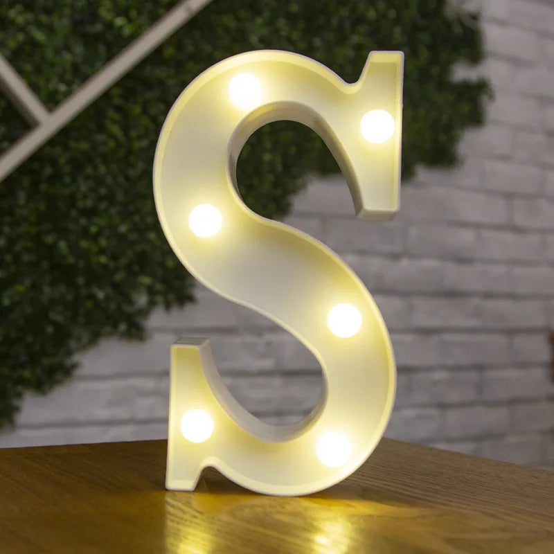 Alphabet Letter LED Lights Luminous Number Lamp Battery Warm Night Light for home Wedding Birthday Christmas party Decoration