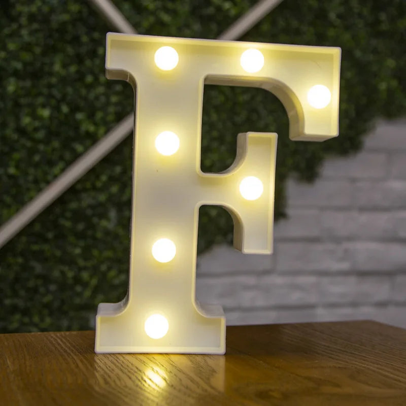 Alphabet Letter LED Lights Luminous Number Lamp Battery Warm Night Light for home Wedding Birthday Christmas party Decoration