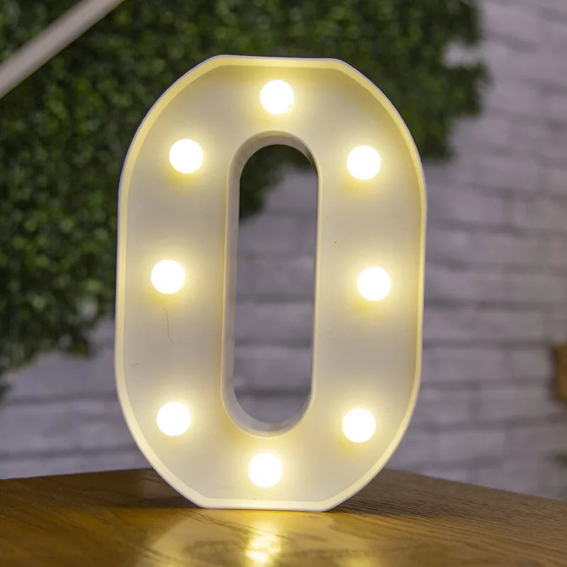 Alphabet Letter LED Lights Luminous Number Lamp Battery Warm Night Light for home Wedding Birthday Christmas party Decoration