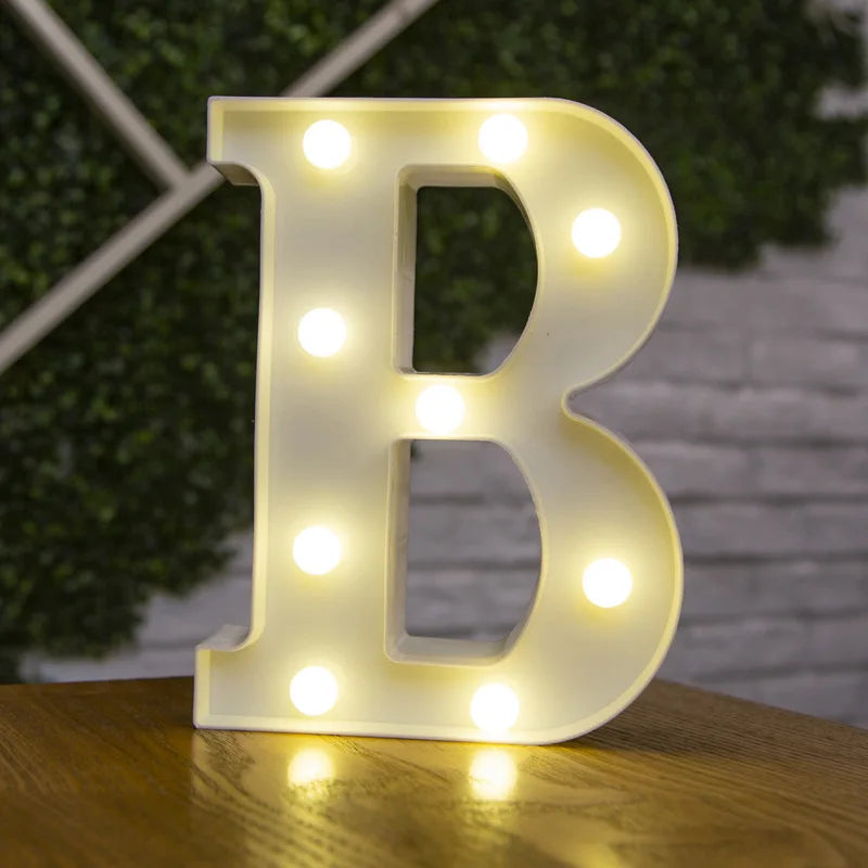 Alphabet Letter LED Lights Luminous Number Lamp Battery Warm Night Light for home Wedding Birthday Christmas party Decoration