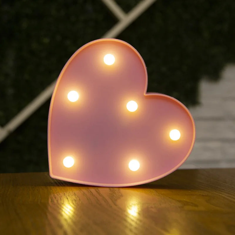 Alphabet Letter LED Lights Luminous Number Lamp Battery Warm Night Light for home Wedding Birthday Christmas party Decoration