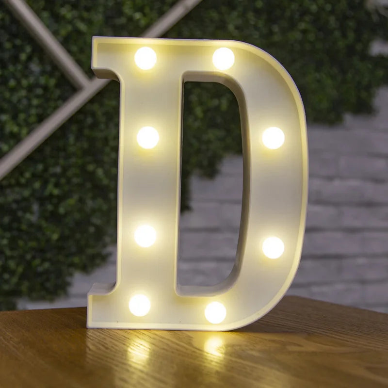 Alphabet Letter LED Lights Luminous Number Lamp Battery Warm Night Light for home Wedding Birthday Christmas party Decoration