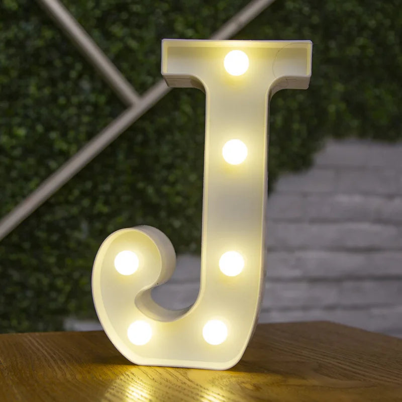 Alphabet Letter LED Lights Luminous Number Lamp Battery Warm Night Light for home Wedding Birthday Christmas party Decoration