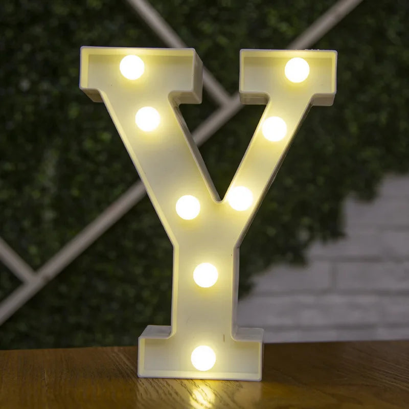 Alphabet Letter LED Lights Luminous Number Lamp Battery Warm Night Light for home Wedding Birthday Christmas party Decoration