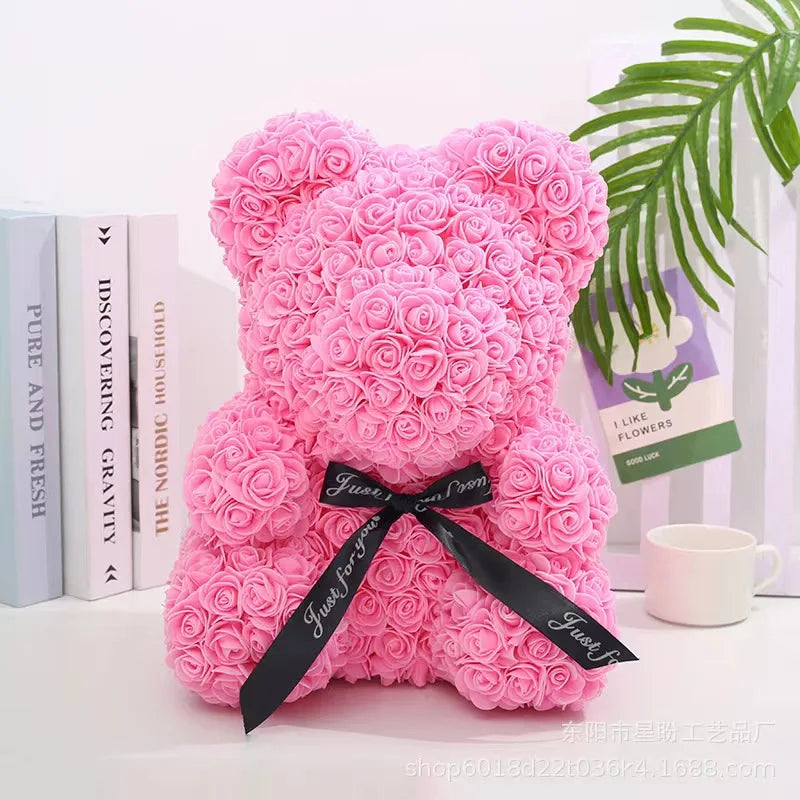 1pc Artificial Rose Bear Flower a Gift for Women Christmas Valentine's Day Birthday Anniversary