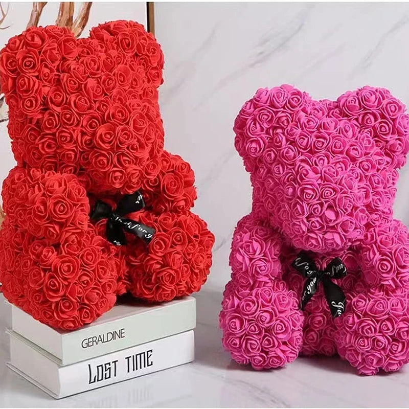 1pc Artificial Rose Bear Flower a Gift for Women Christmas Valentine's Day Birthday Anniversary