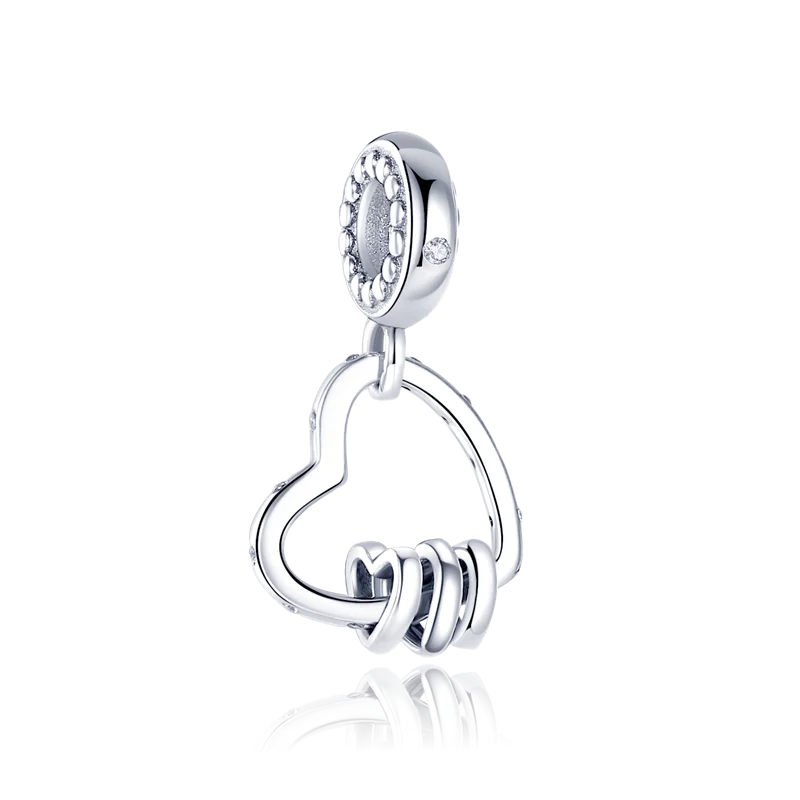 925 Silver Color Star Moon Heart Safety Chain CZ Beads Angle Wing Pendant Fit Bangle Charms Bracelet DIY Women Original Jewelry