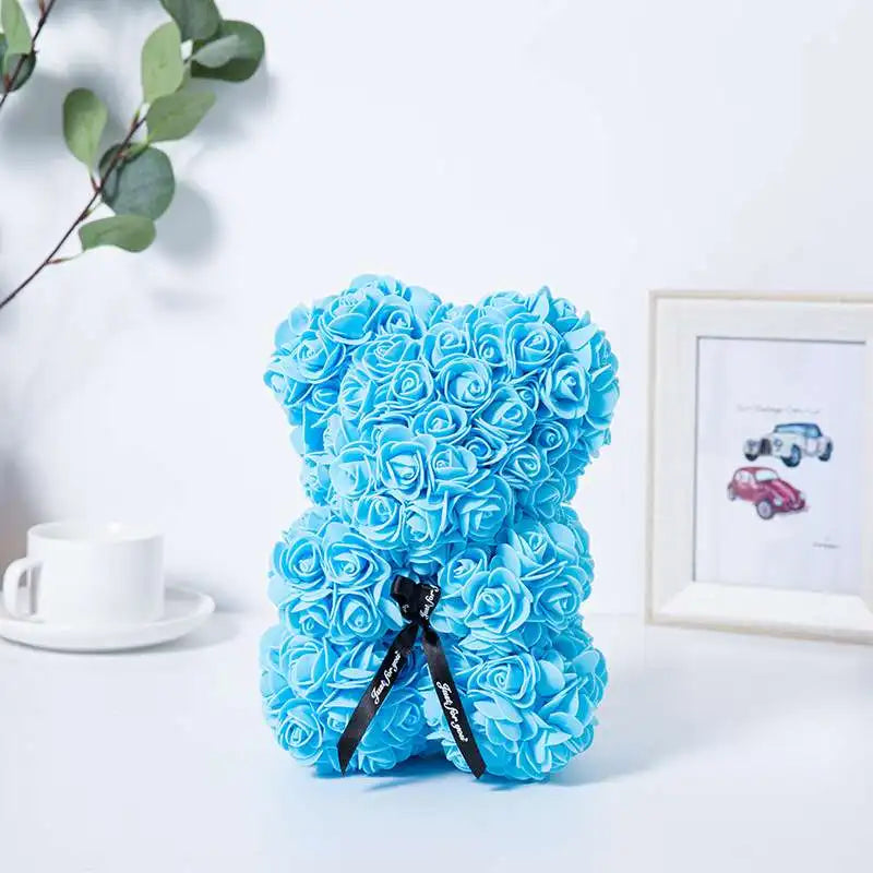 1pc Artificial Rose Bear Flower a Gift for Women Christmas Valentine's Day Birthday Anniversary