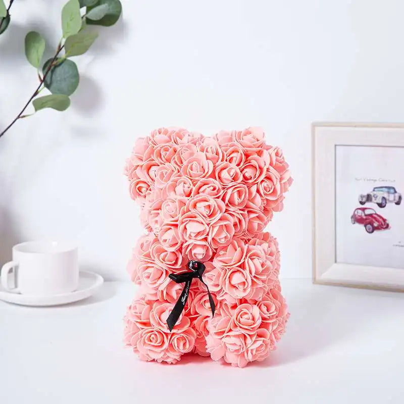 1pc Artificial Rose Bear Flower a Gift for Women Christmas Valentine's Day Birthday Anniversary